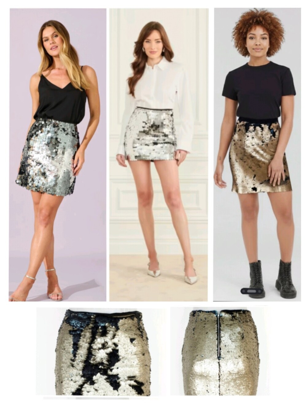 mark. Black and Silver Sequin Pencil Skirt